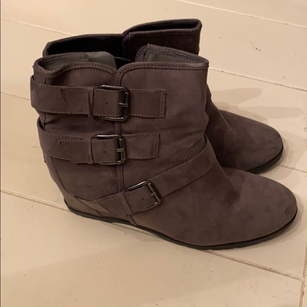 Gray booties
